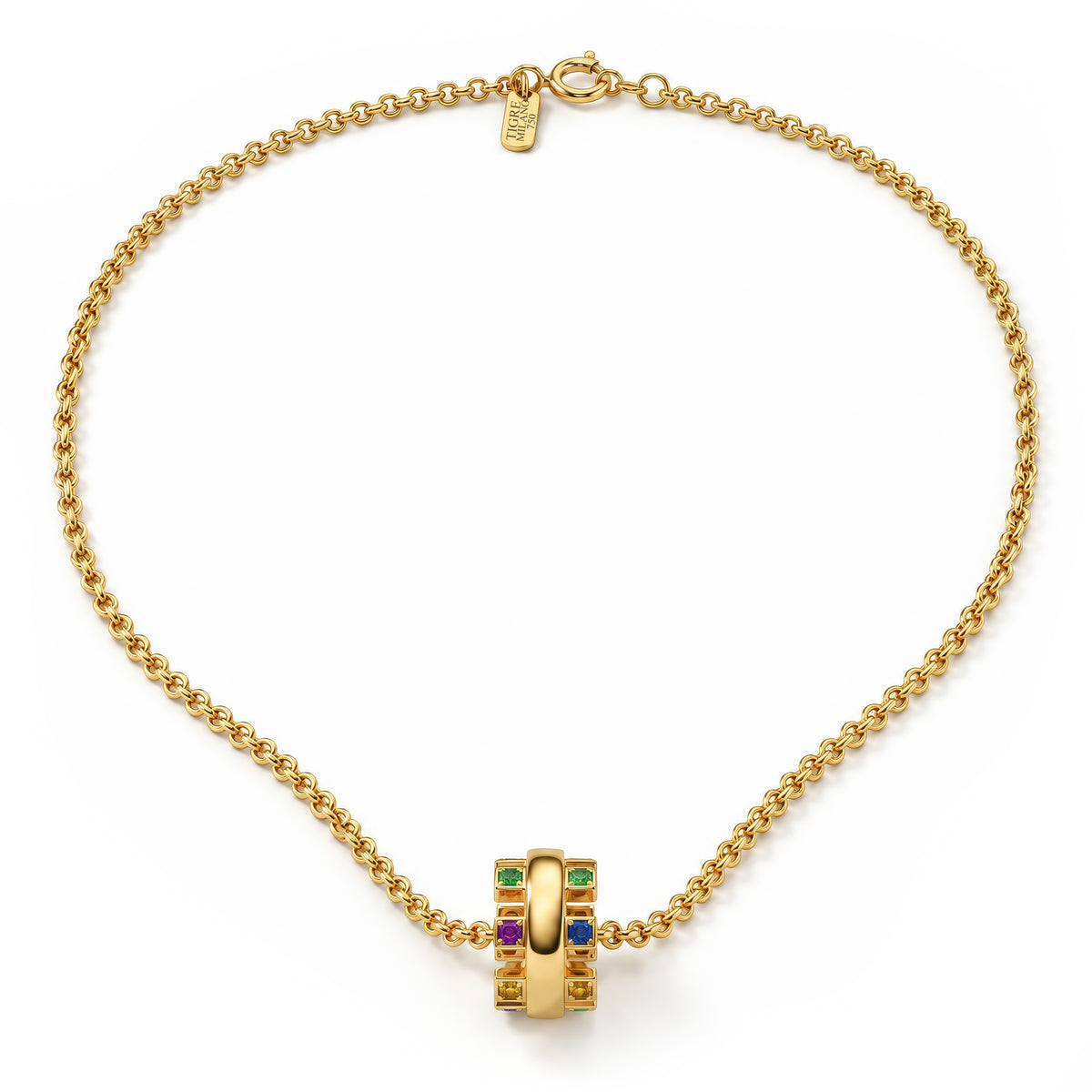 Buzzle Polished Gold Gemstone Necklace