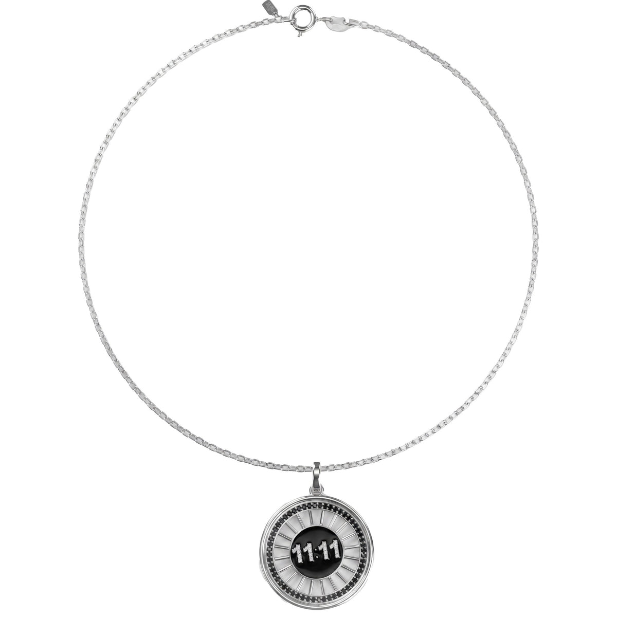 11:11 Noir Diamond Medallion Necklace
