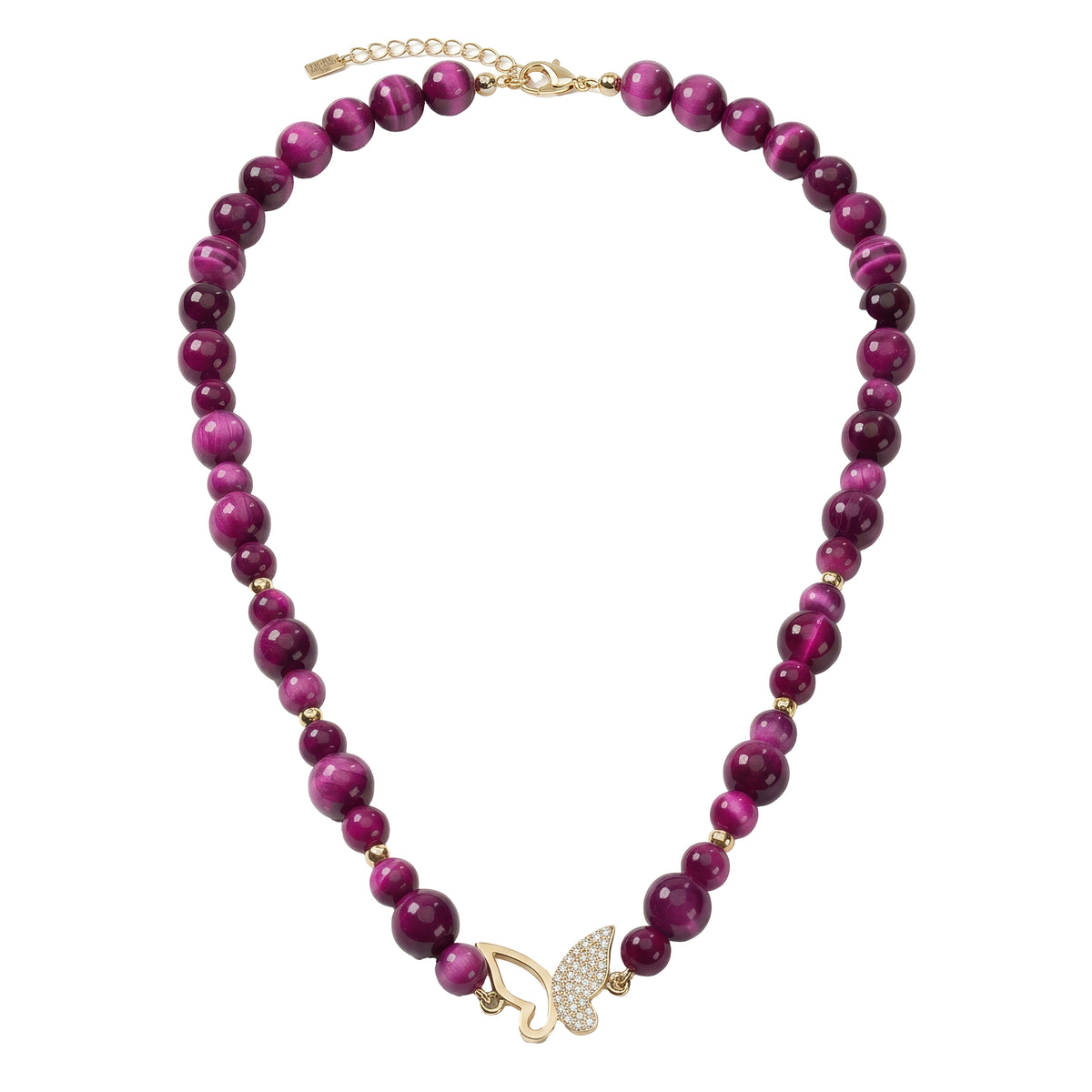 Farfalla Mini Rosée Tigre Eye Necklace