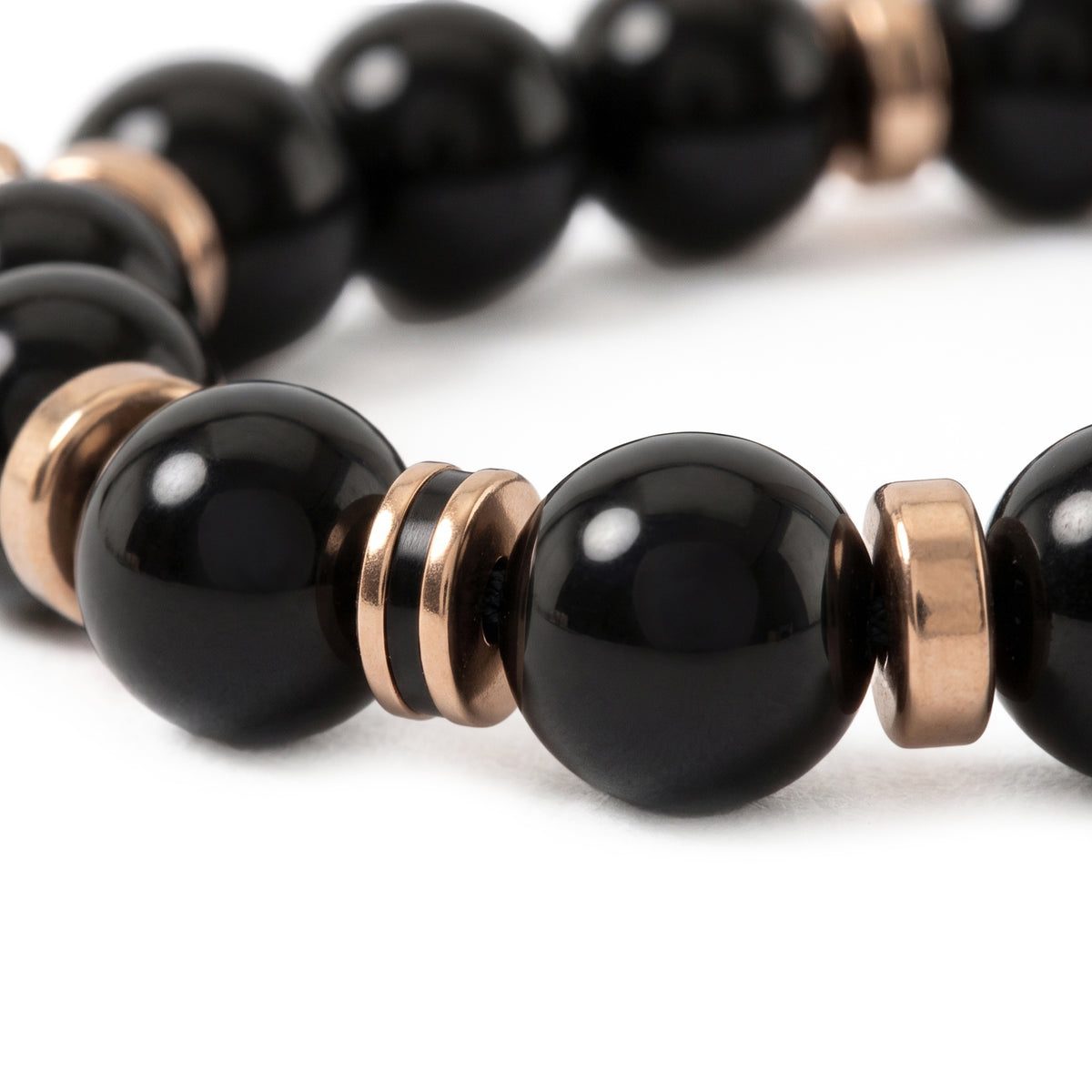 Onyx Bead Bracelet, 5 Stoppers