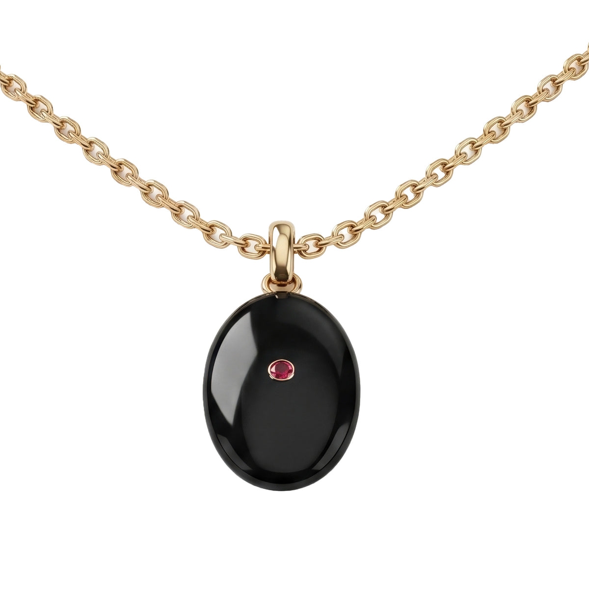 Noir Ovoid Hand-Cut Stone Necklace