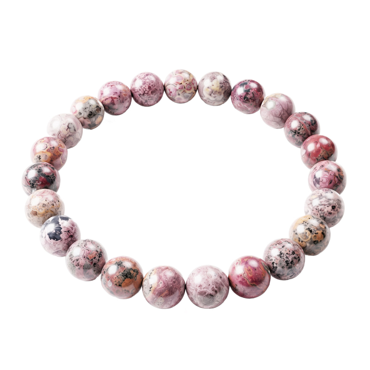 Leopard Jasper Pastel Bead Bracelet