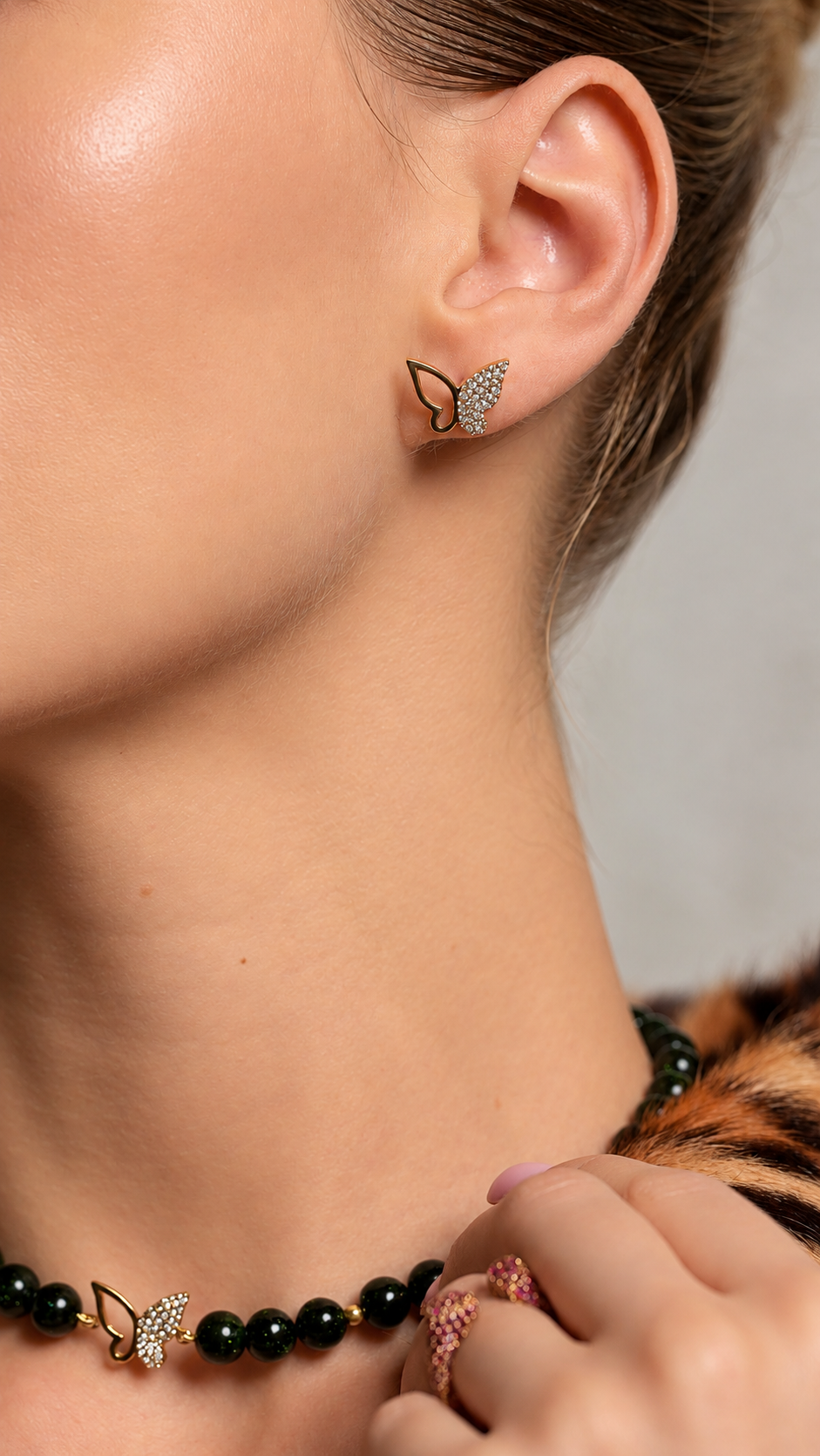 Farfalla Mini Violet Tigre Eye Necklace