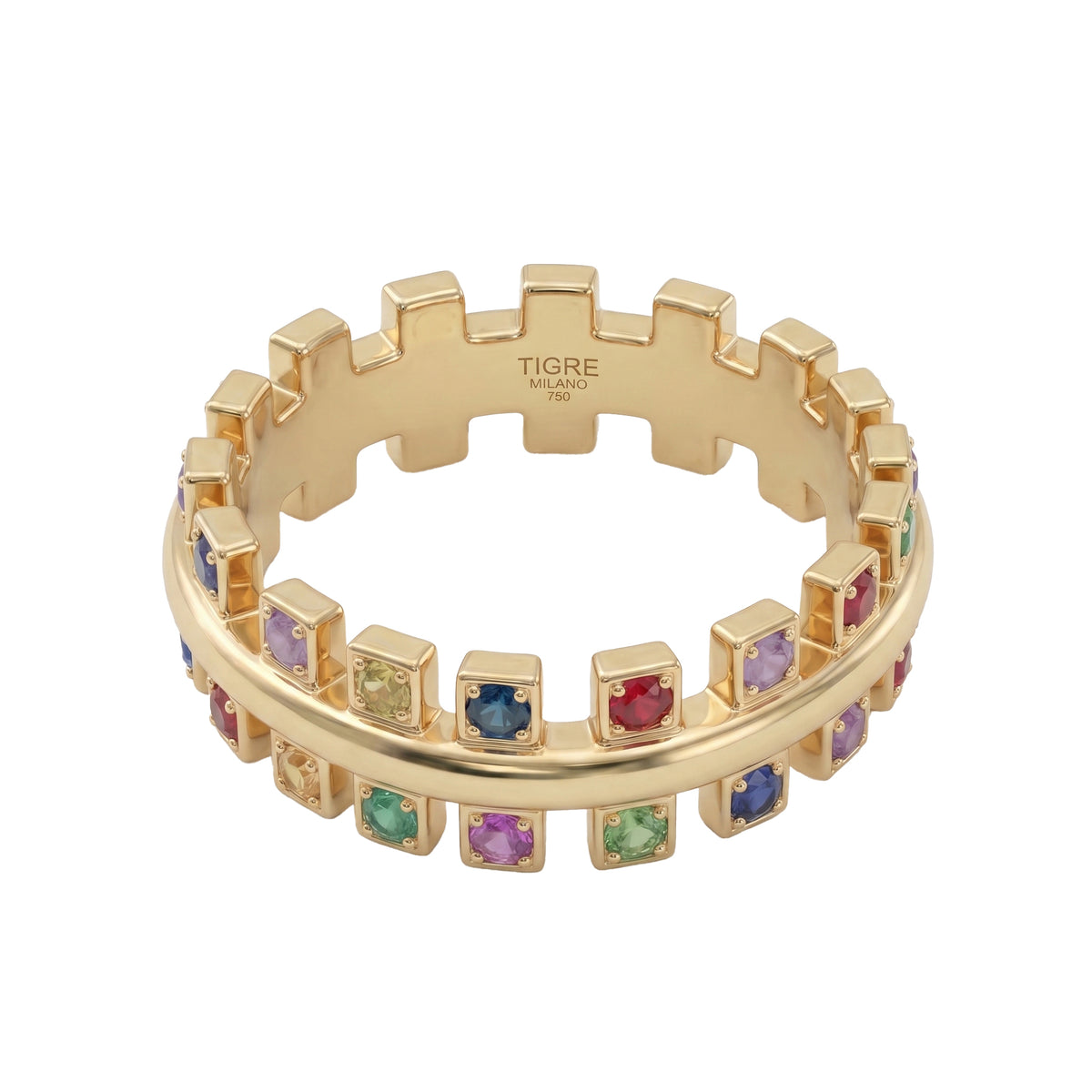 Buzzle Multicolour Gold Ring