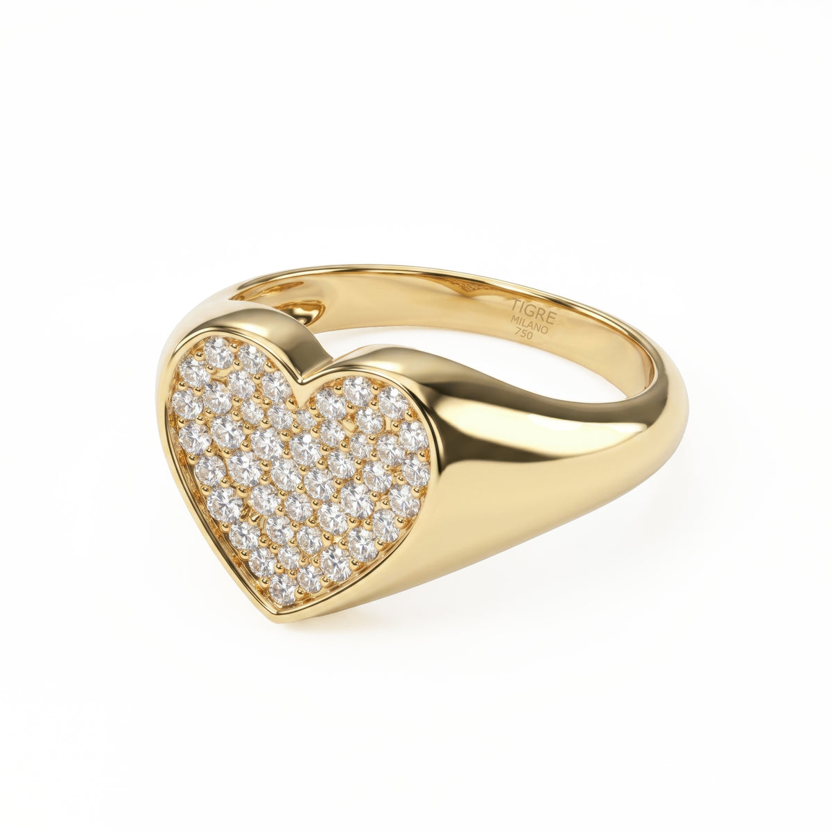 Contour Heart Pinky Ring