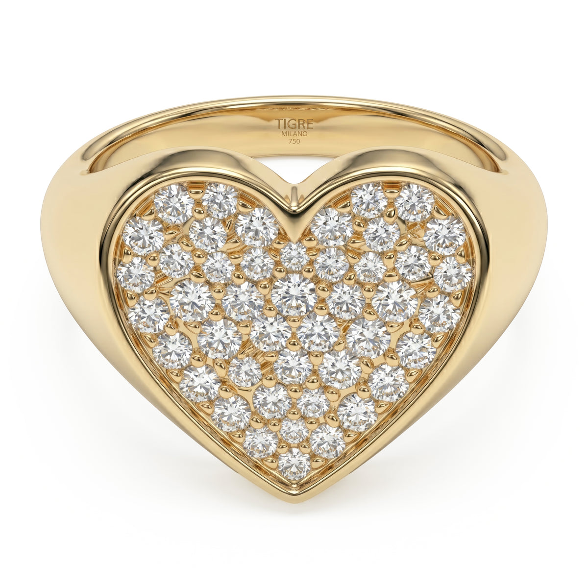 Contour Heart Pinky Ring