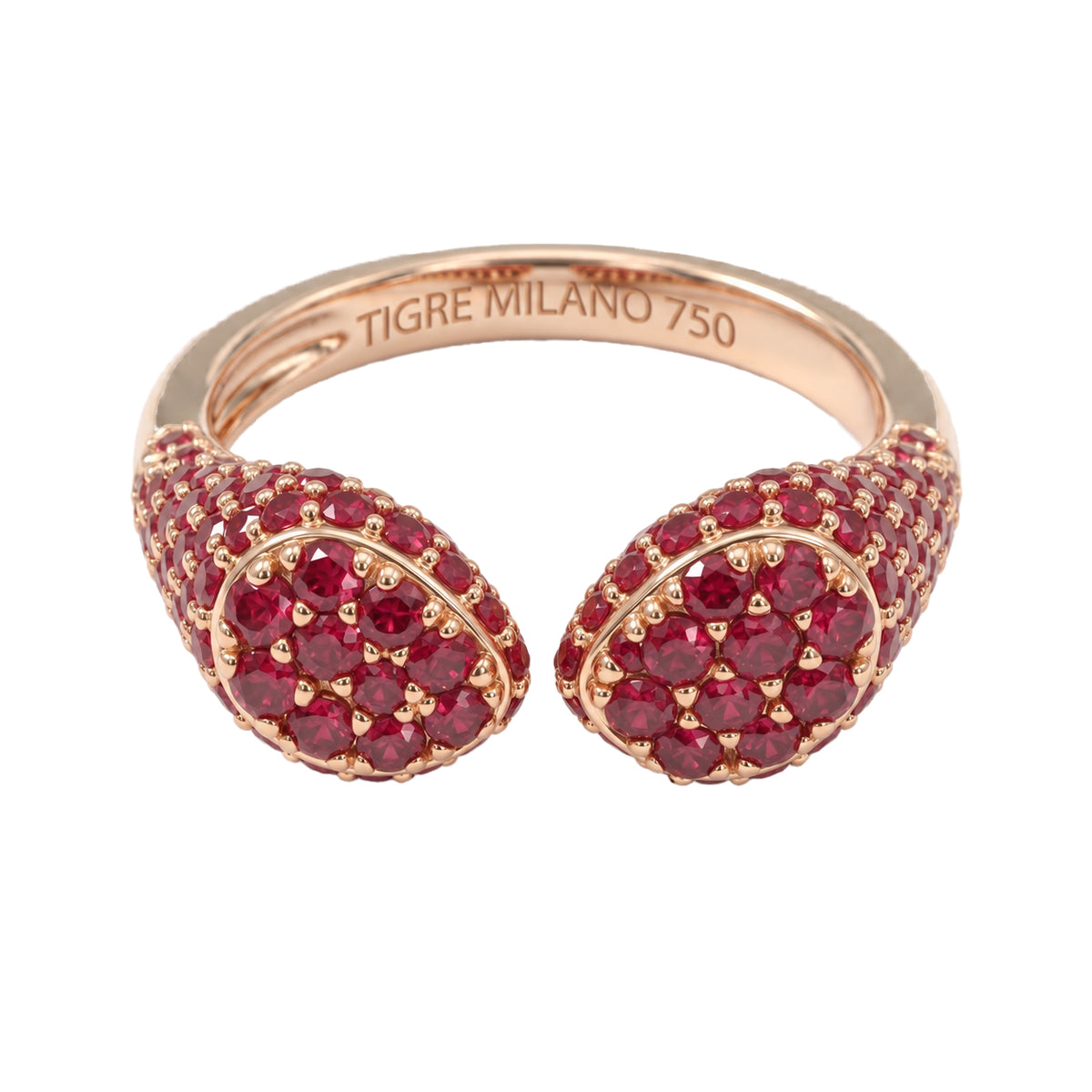 Double Pear Ruby Ring