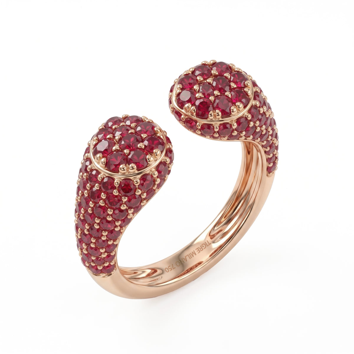 Double Pear Ruby Ring