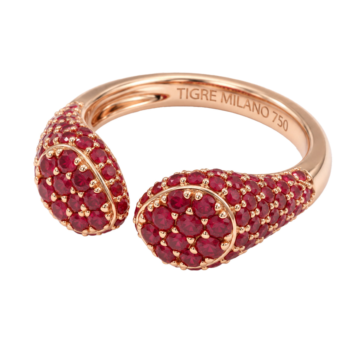 Double Pear Ruby Ring