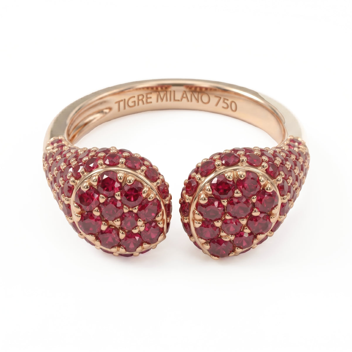 Double Pear Ruby Ring