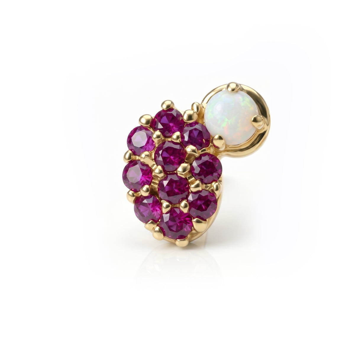 Blush Sapphire & Diamond Stud Earrings