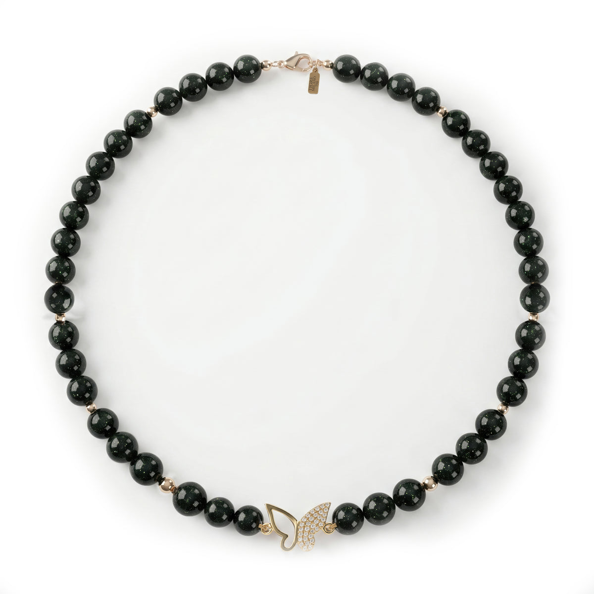 Farfalla Purple Tiger Eye Bead Necklace