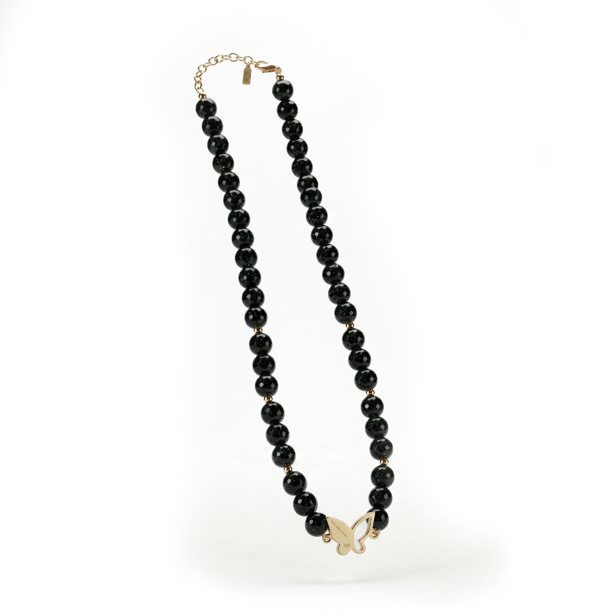 Farfalla Purple Tiger Eye Bead Necklace