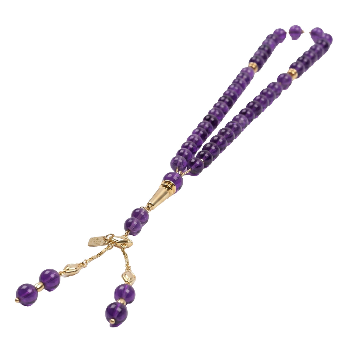 Amethyst & Gold Misbaha