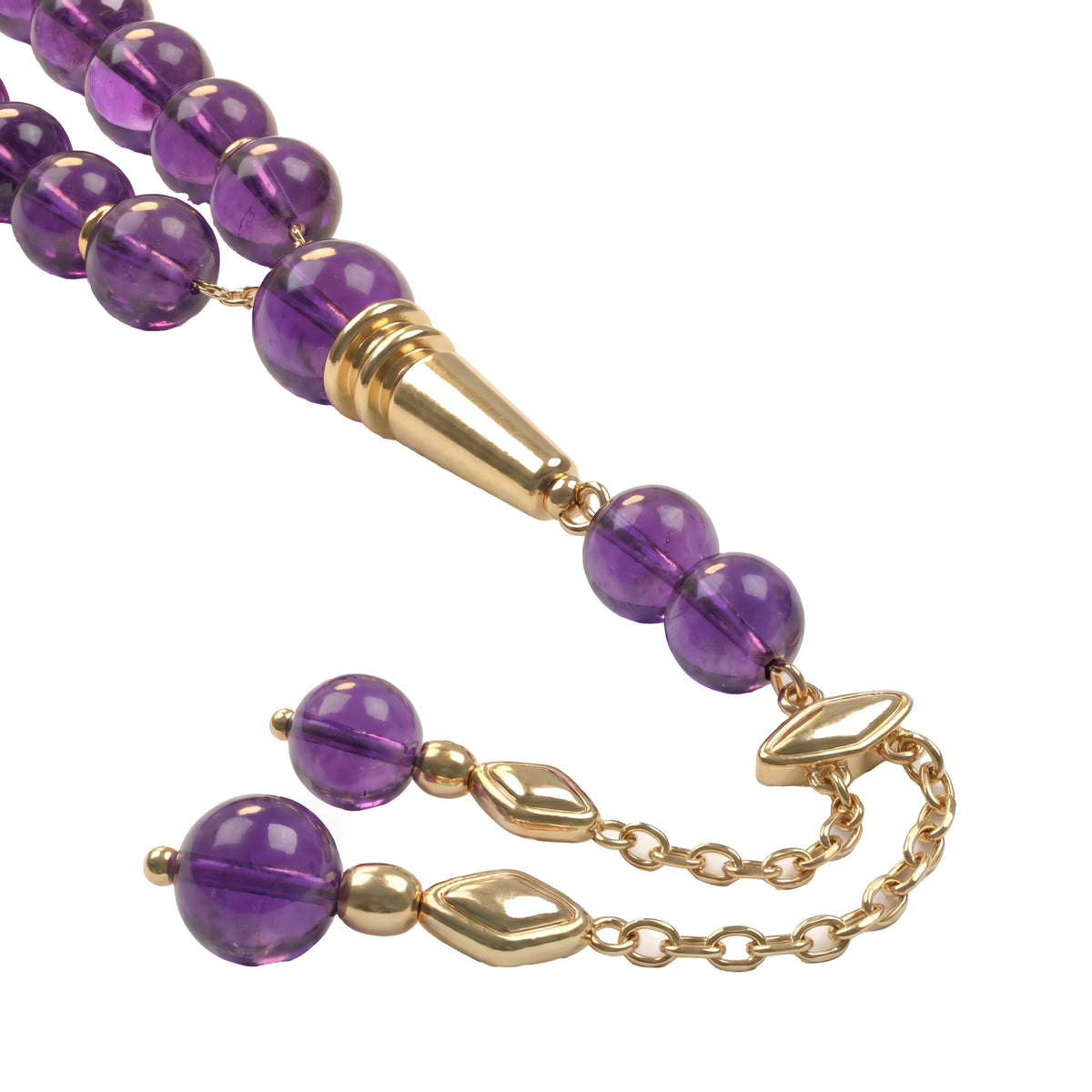 Amethyst & Gold Misbaha