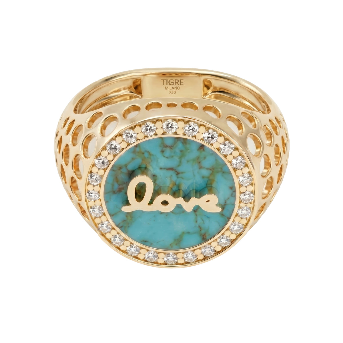 Love Azure Round Turquoise Pinky Ring