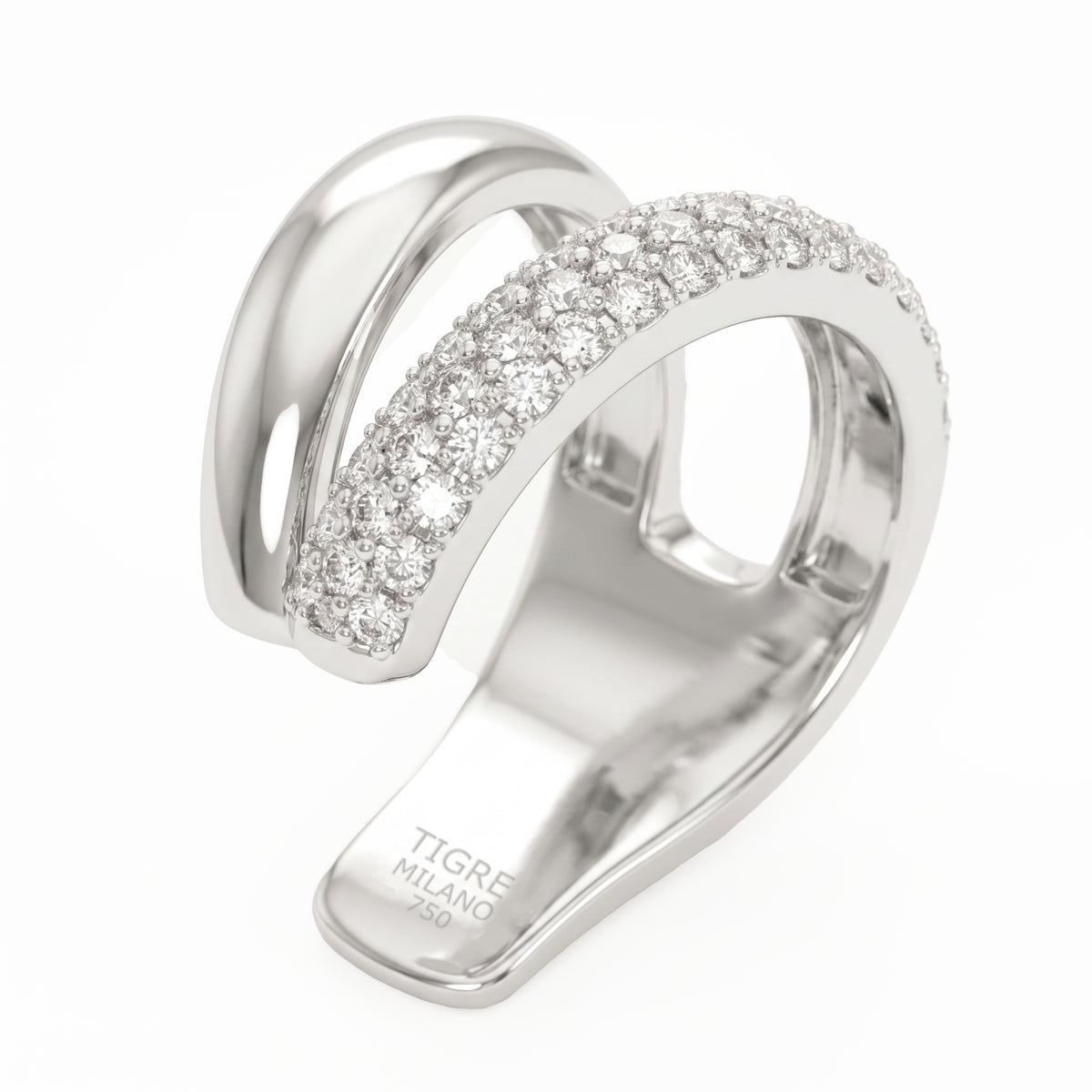 Épure White Gold Ear Cuff, 2 Sides, Diamond