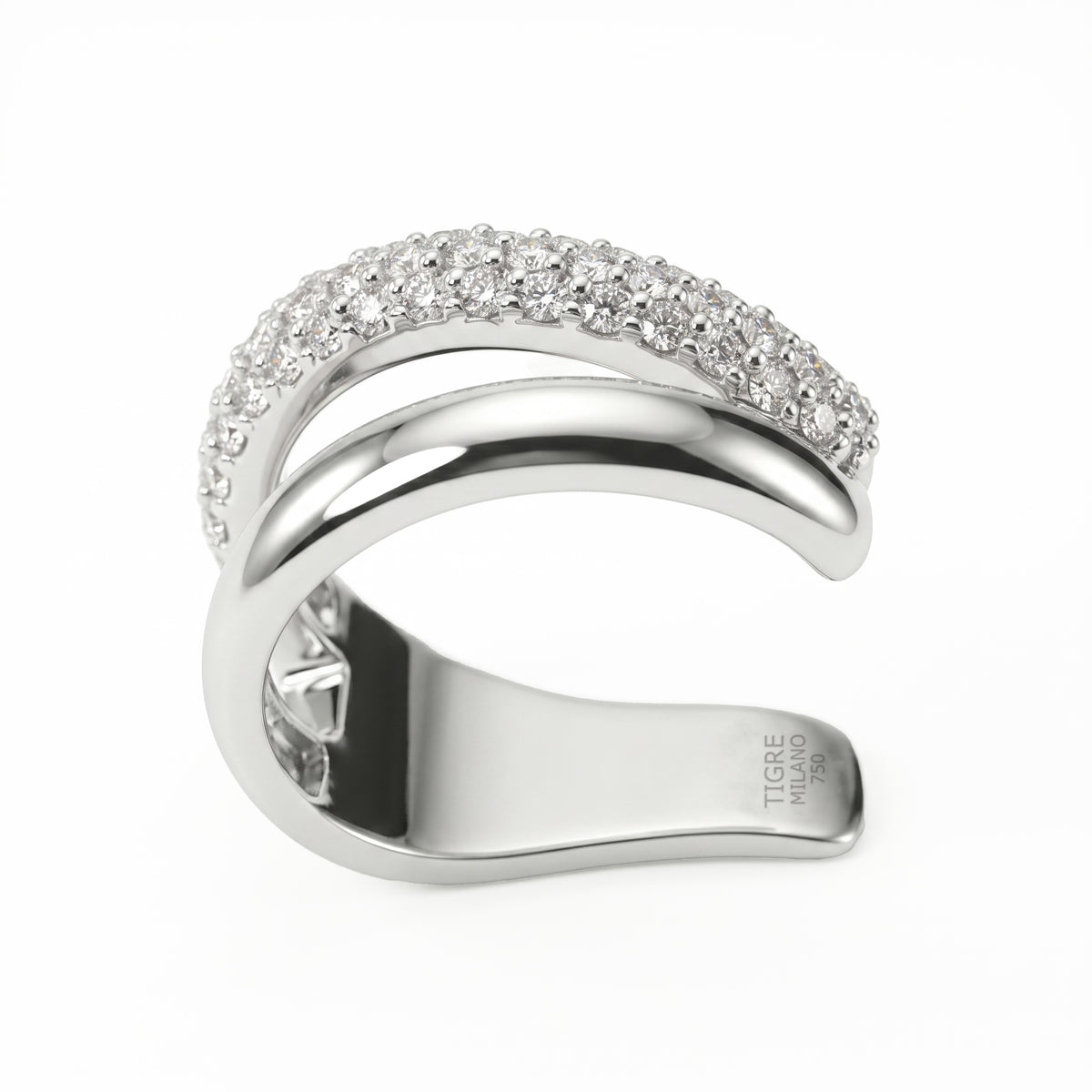 Épure White Gold Ear Cuff, 2 Sides, Diamond