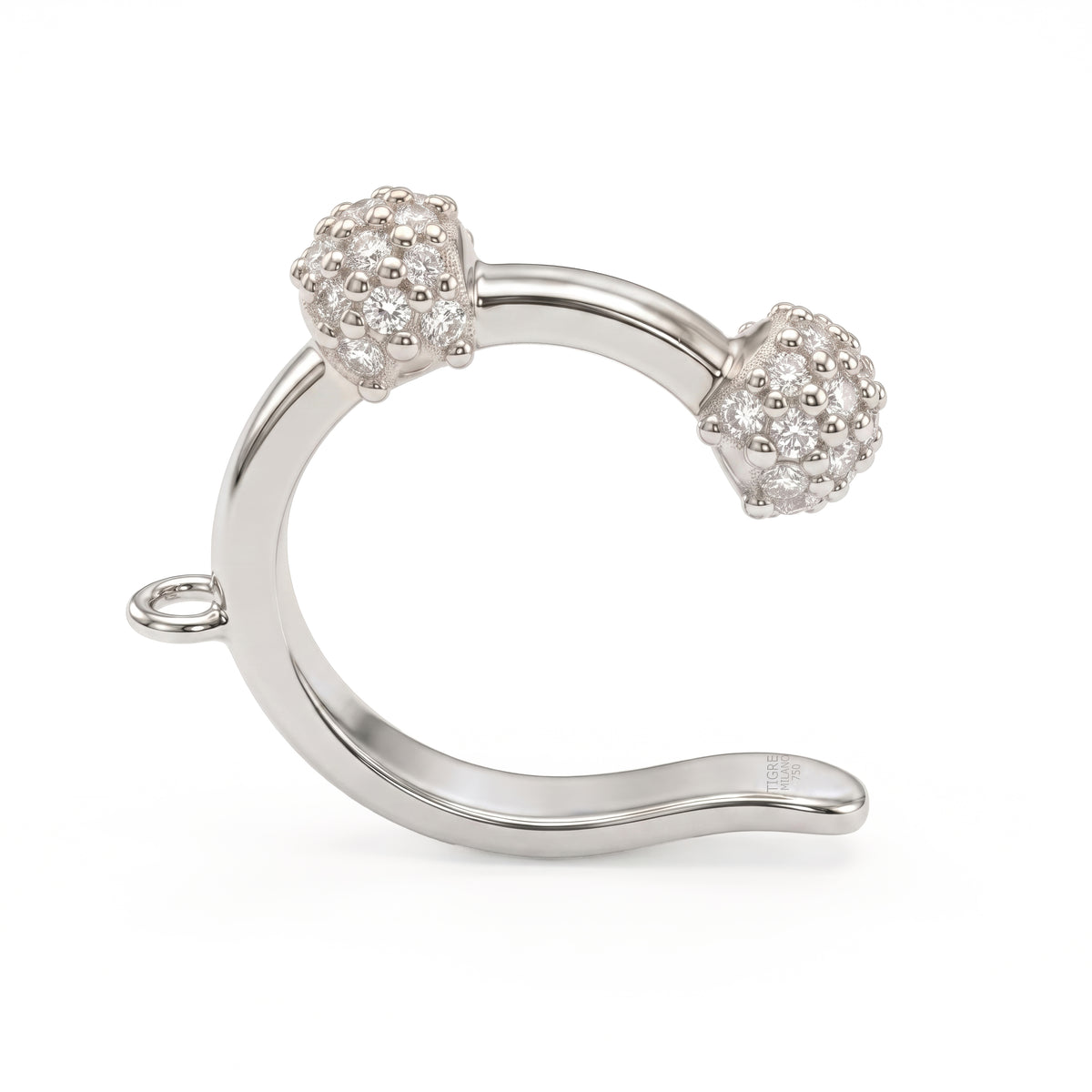Boule White Gold Diamond Ear Cuff, 2 Motifs