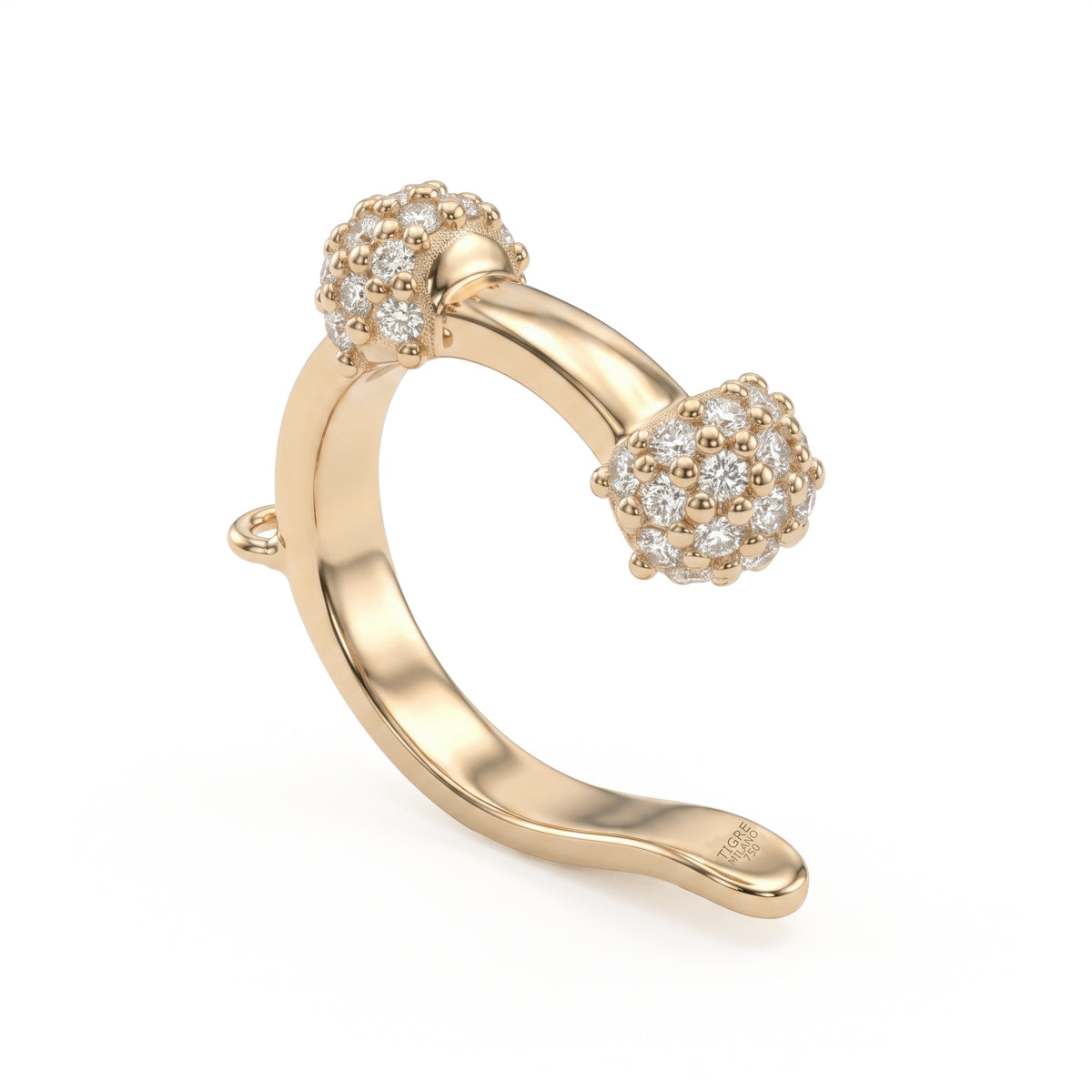 Boule Diamond Ear Cuff, 2 Motifs