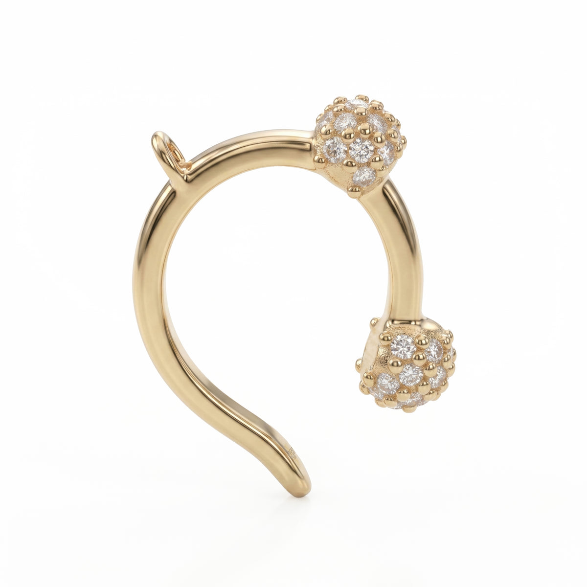 Boule Diamond Ear Cuff, 2 Motifs
