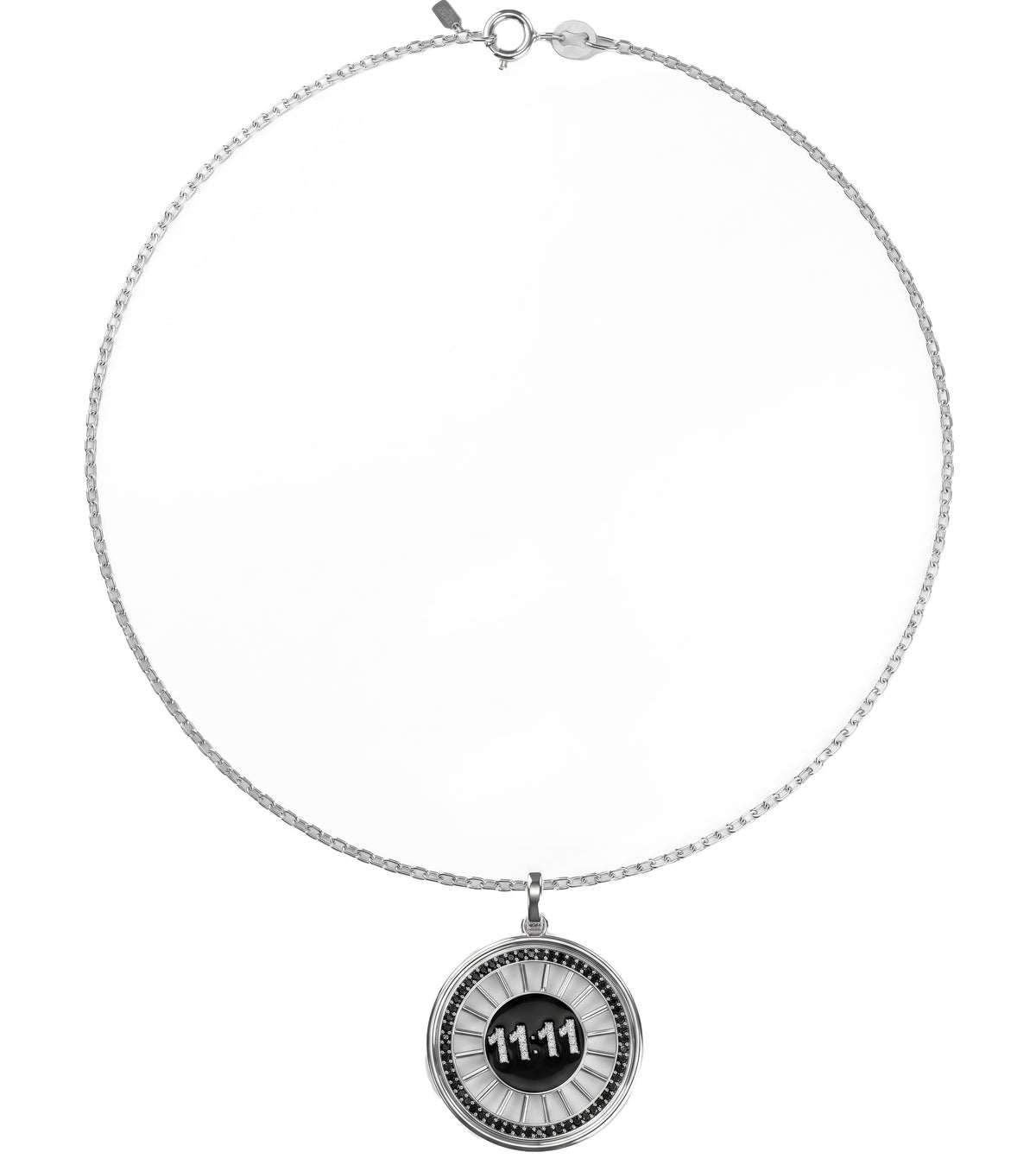 11:11 Noir Diamond Medallion Necklace
