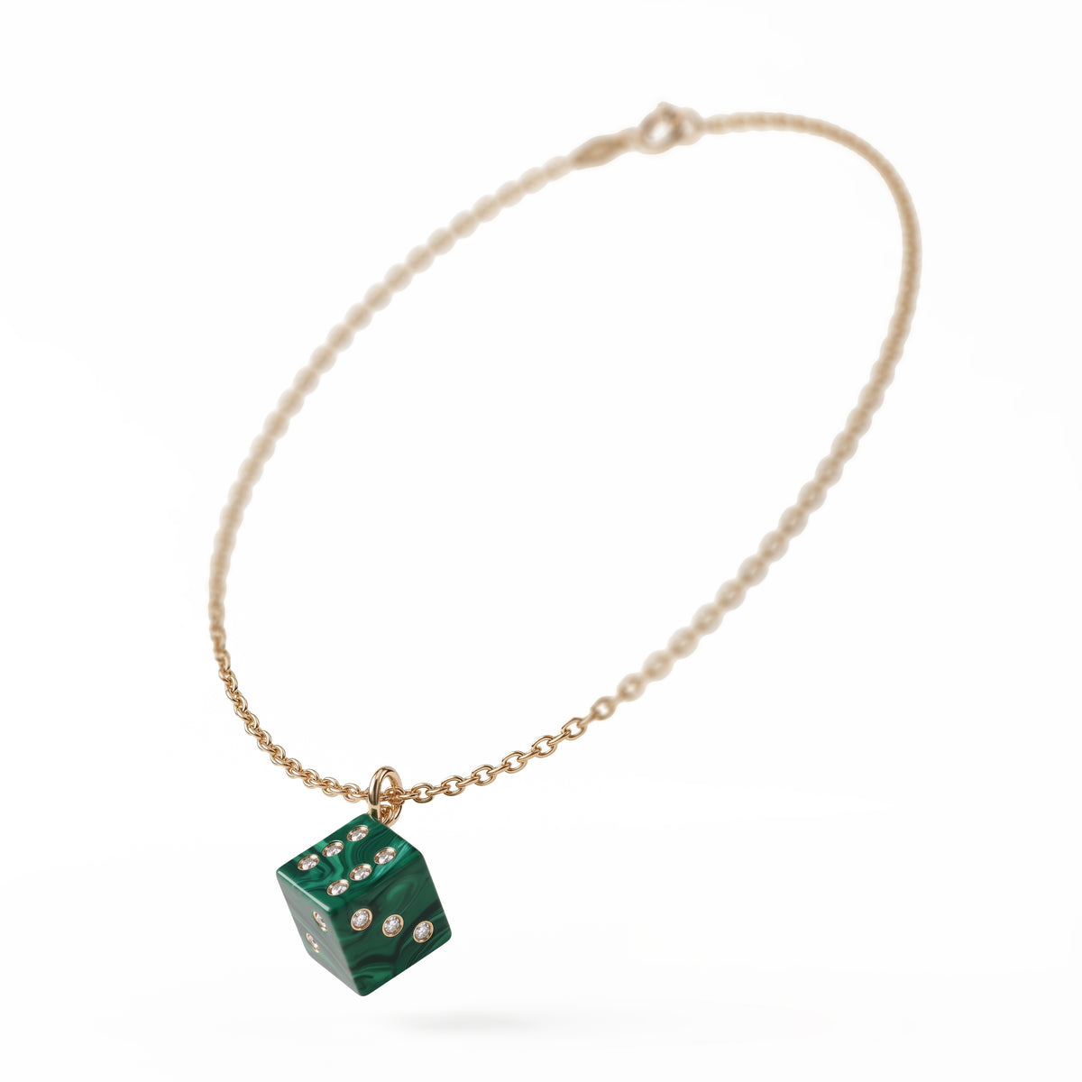 Dé Malachite Diamond Necklace