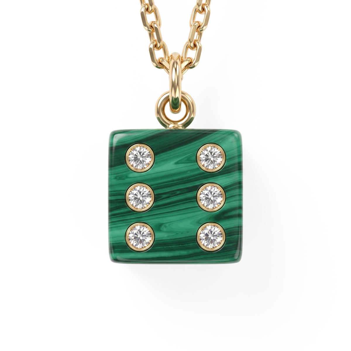 Dé Malachite Diamond Necklace