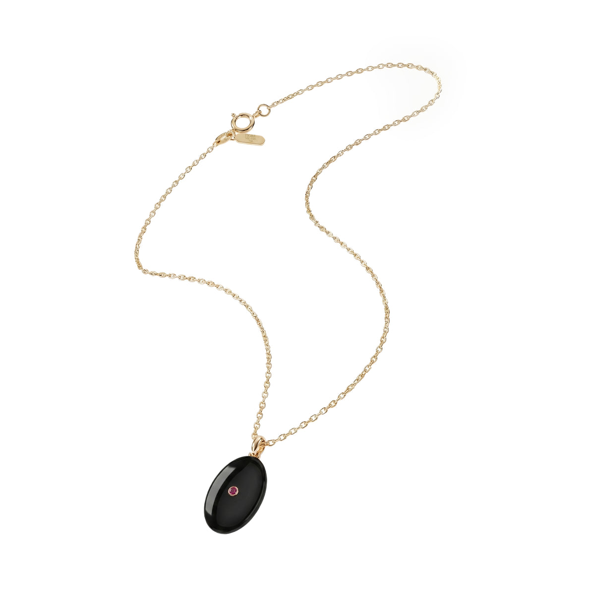 Noir Ovoid Hand-Cut Stone Necklace