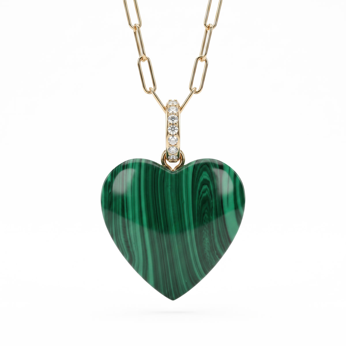 Malachite Heart Bead Necklace