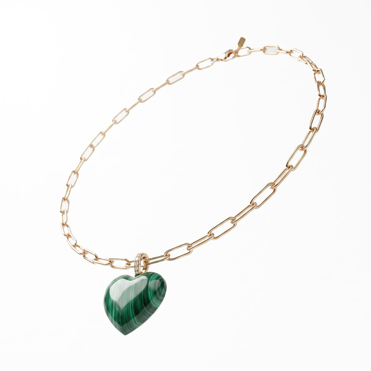 Malachite Heart Bead Necklace