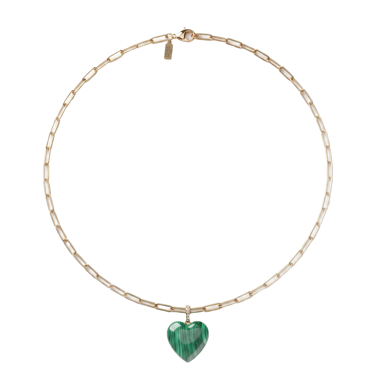 Malachite Heart Bead Necklace