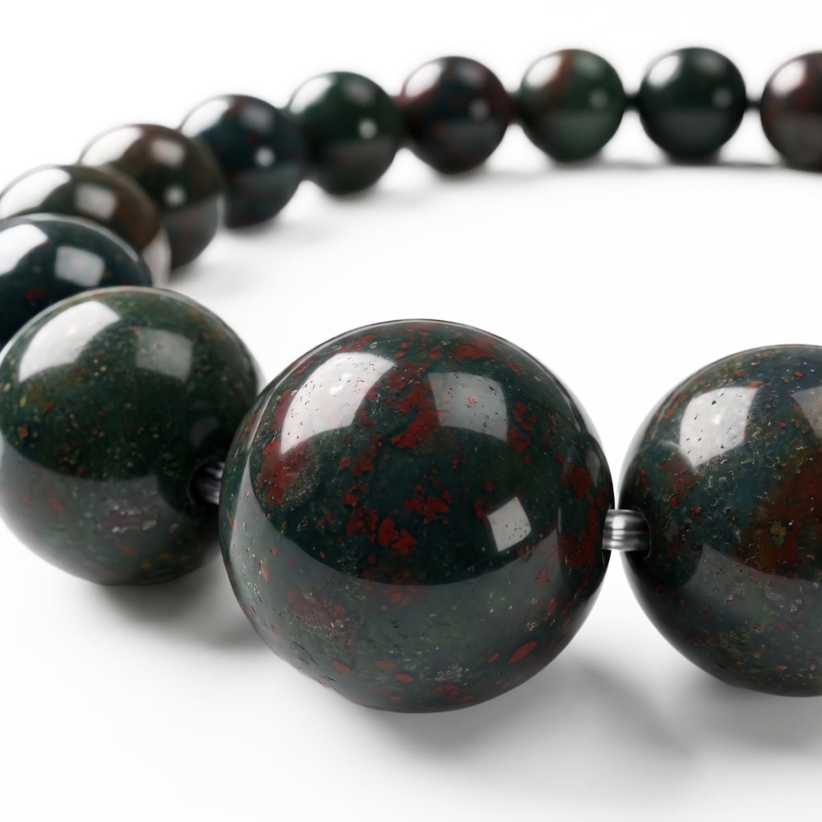 Verdant Bloodstone Bead Bracelet