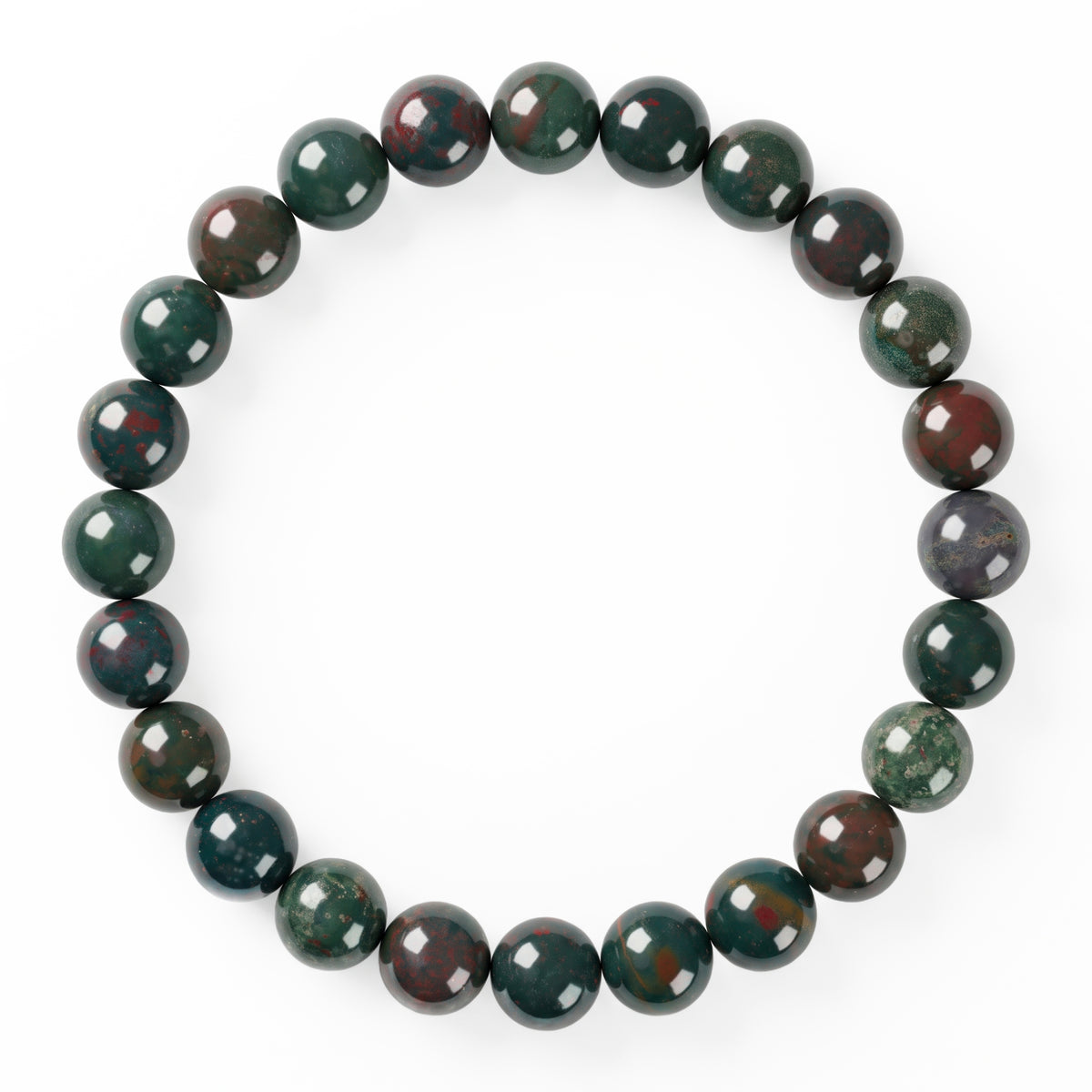 Verdant Bloodstone Bead Bracelet