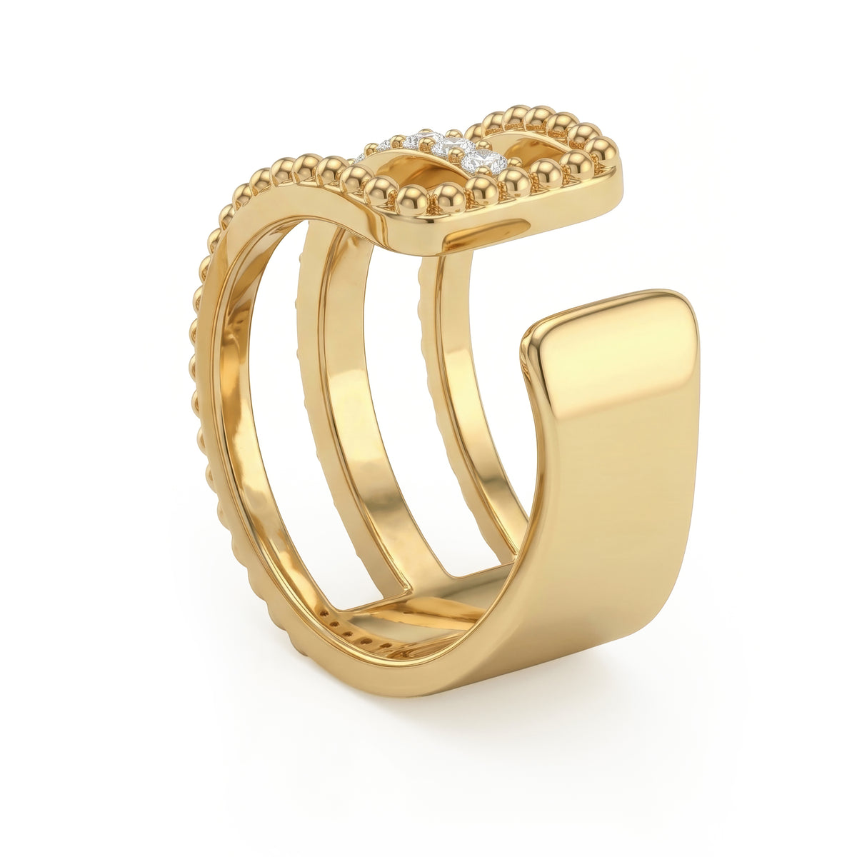 Triple-Line Diamond Ear Cuff