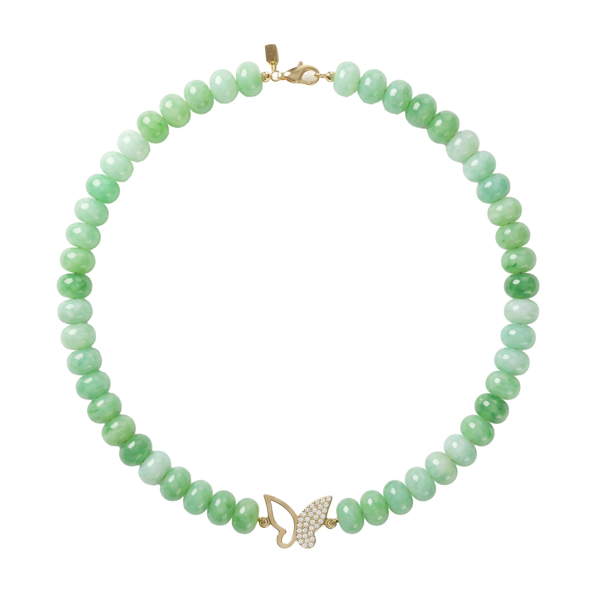 Farfalla Celadon Green Bead Necklace