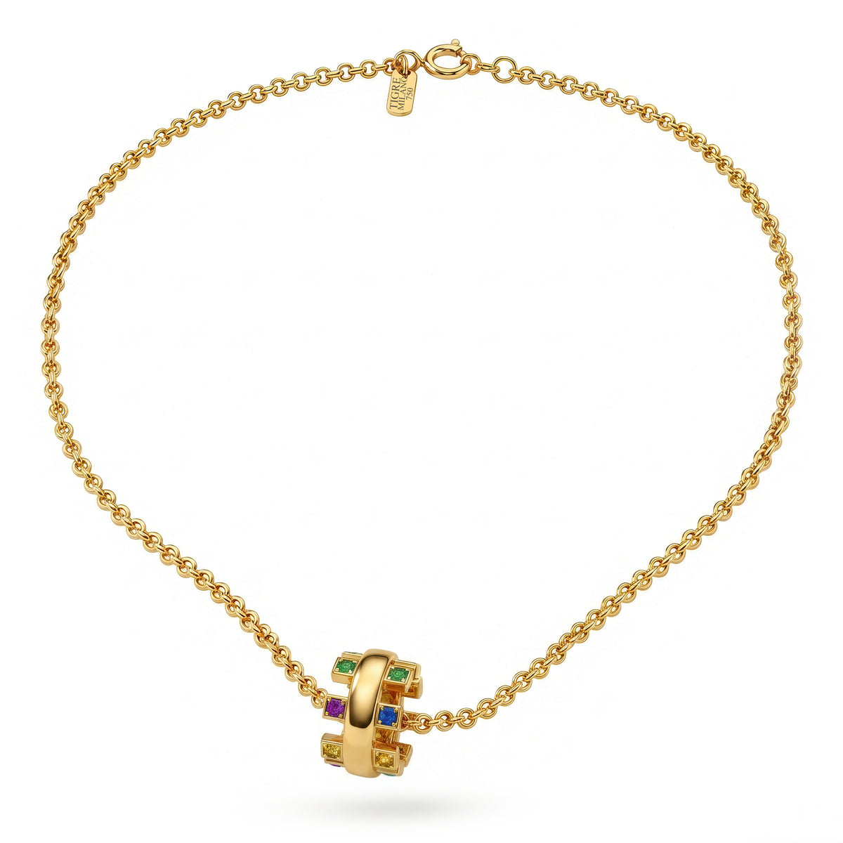 Buzzle Polished Gold Gemstone Necklace