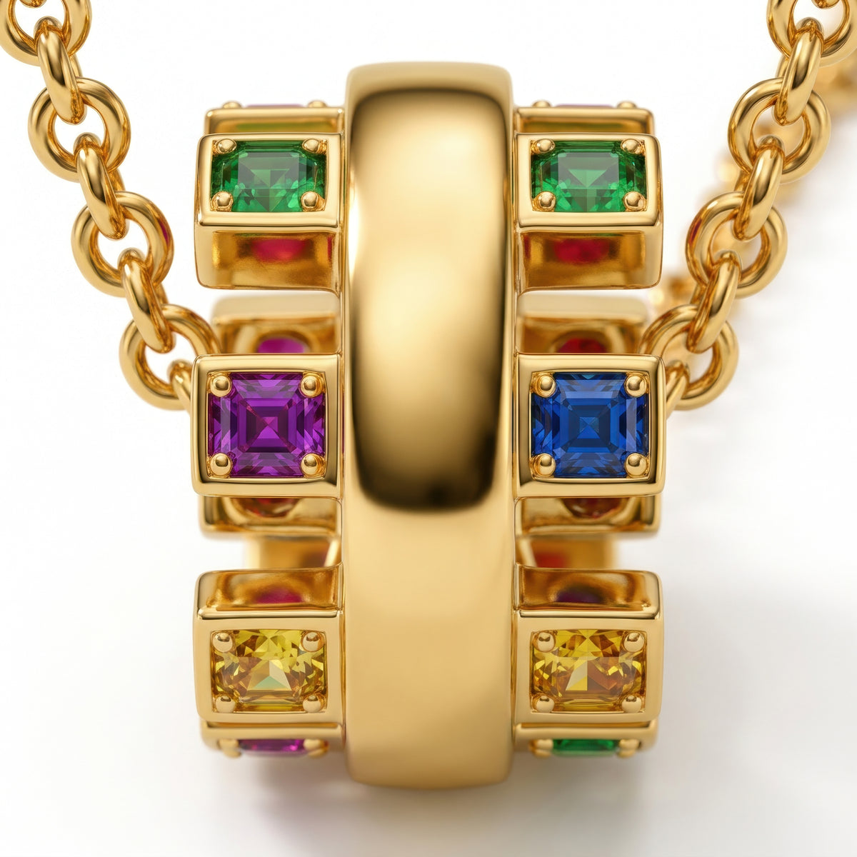 Buzzle Polished Gold Gemstone Necklace
