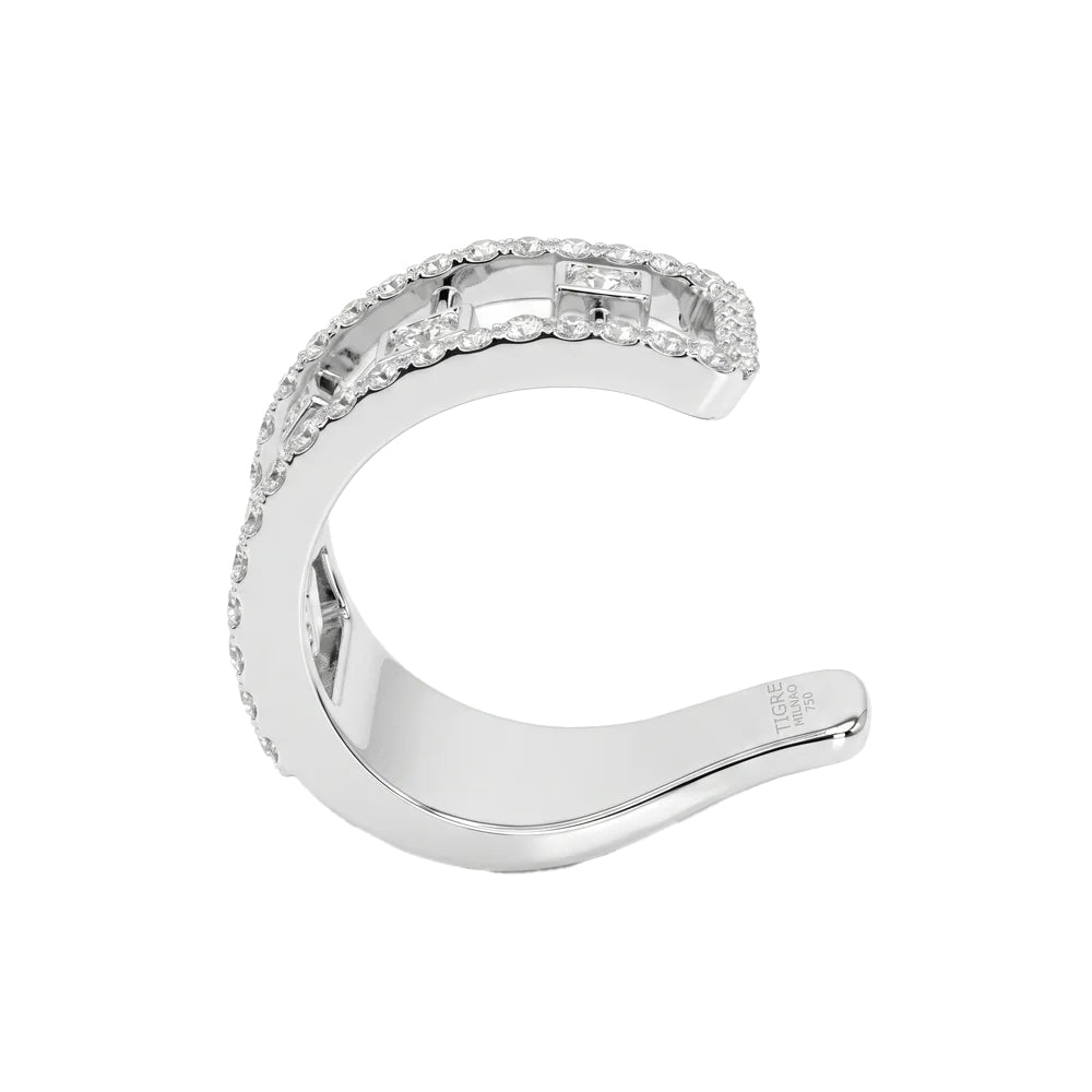 Prisma Square Diamond Ear Cuff