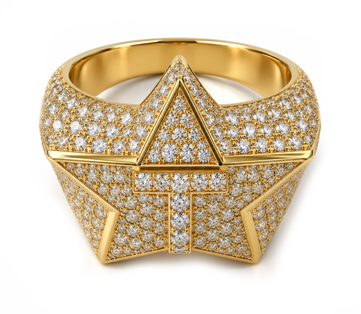Initiale T Pavé Diamond Ring