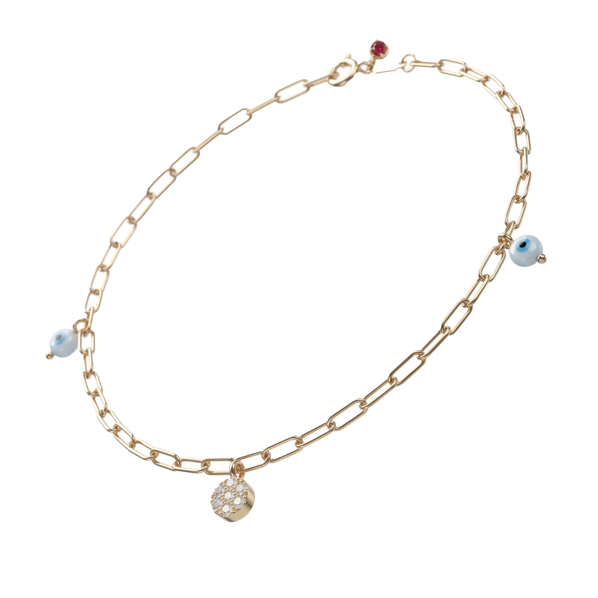 Regard Diamond Anklet, 2 Eye Motifs