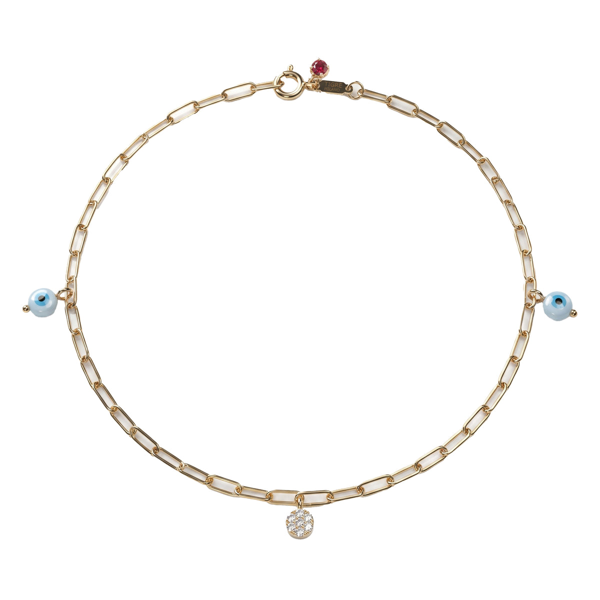 Regard Diamond Anklet, 2 Eye Motifs