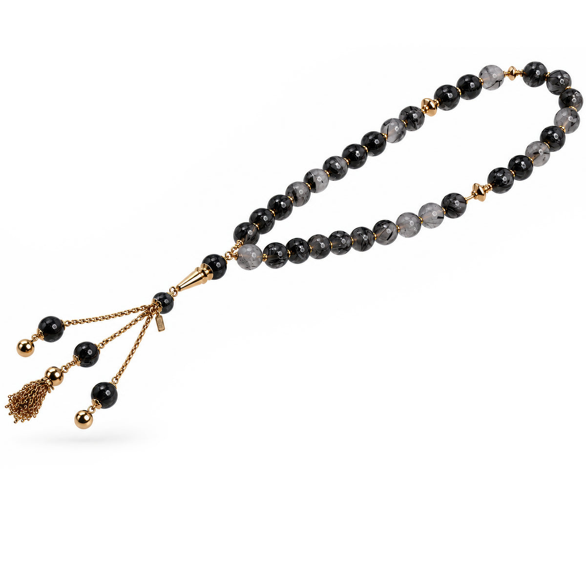 Golden Hair Quartz Misbaha, 33 Beads