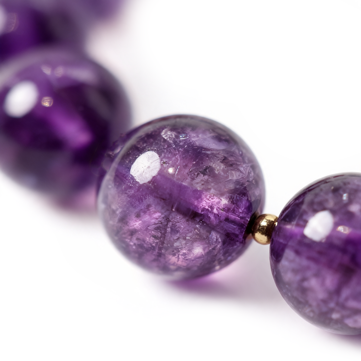 Amethyst Boule Bead Necklace