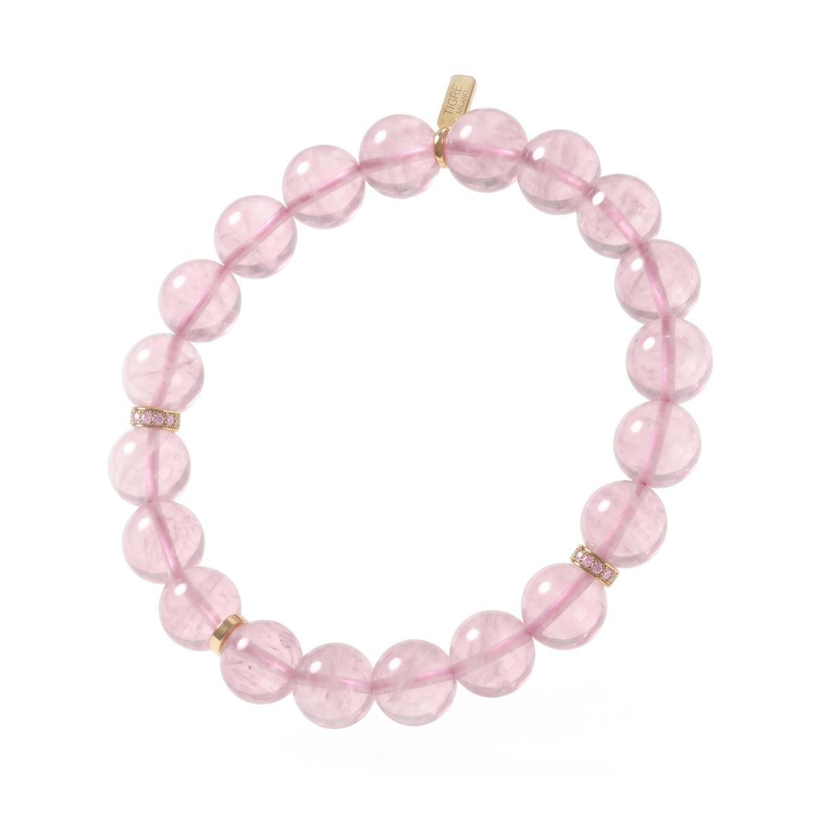 Rose Quartz Bracelet, 3 Stoppers