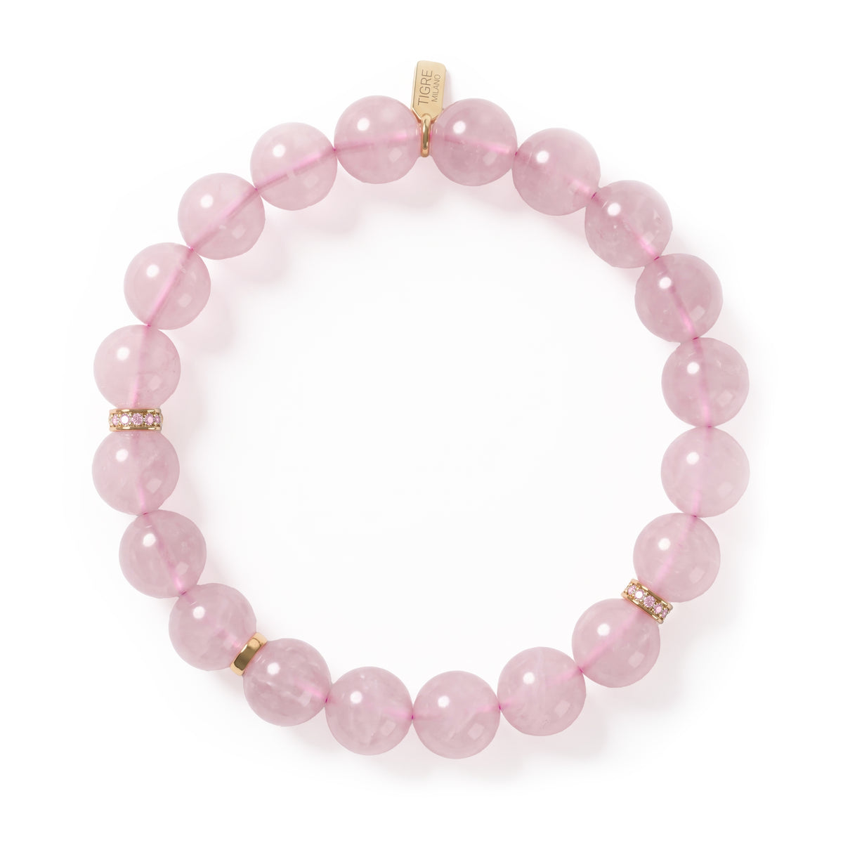 Rose Quartz Bracelet, 3 Stoppers