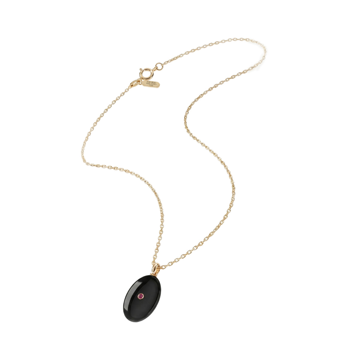 Noir Ovoid Hand-Cut Stone Necklace