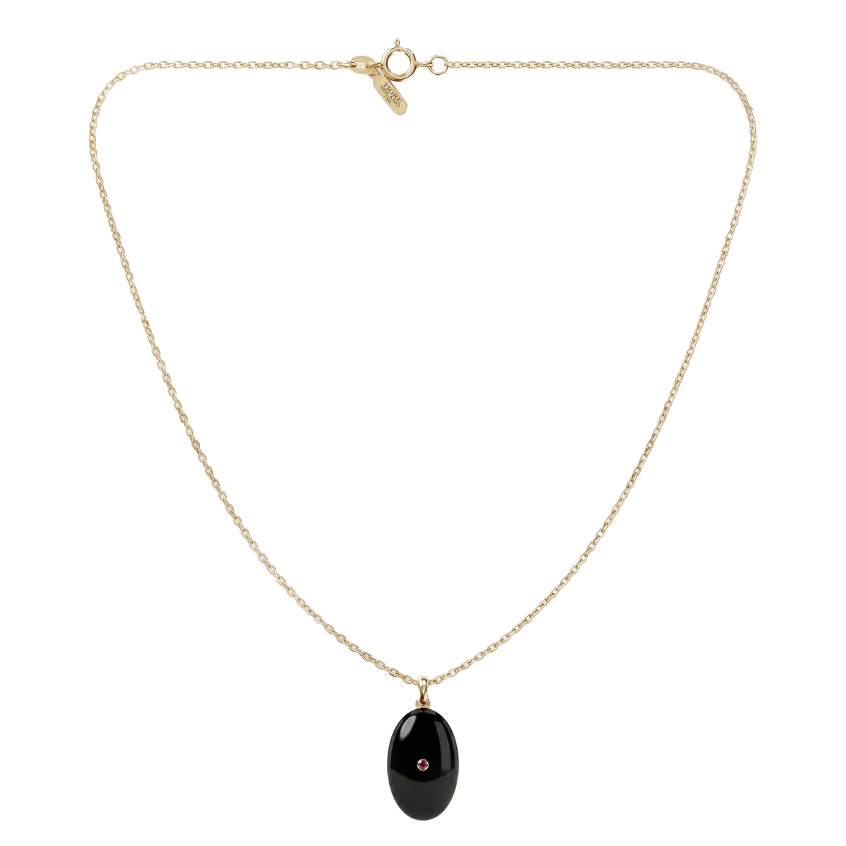 Noir Ovoid Hand-Cut Stone Necklace