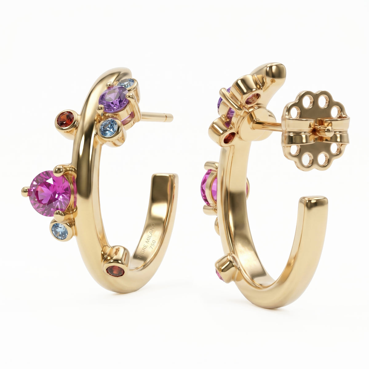 Gemma Bloom Double-Row Earrings