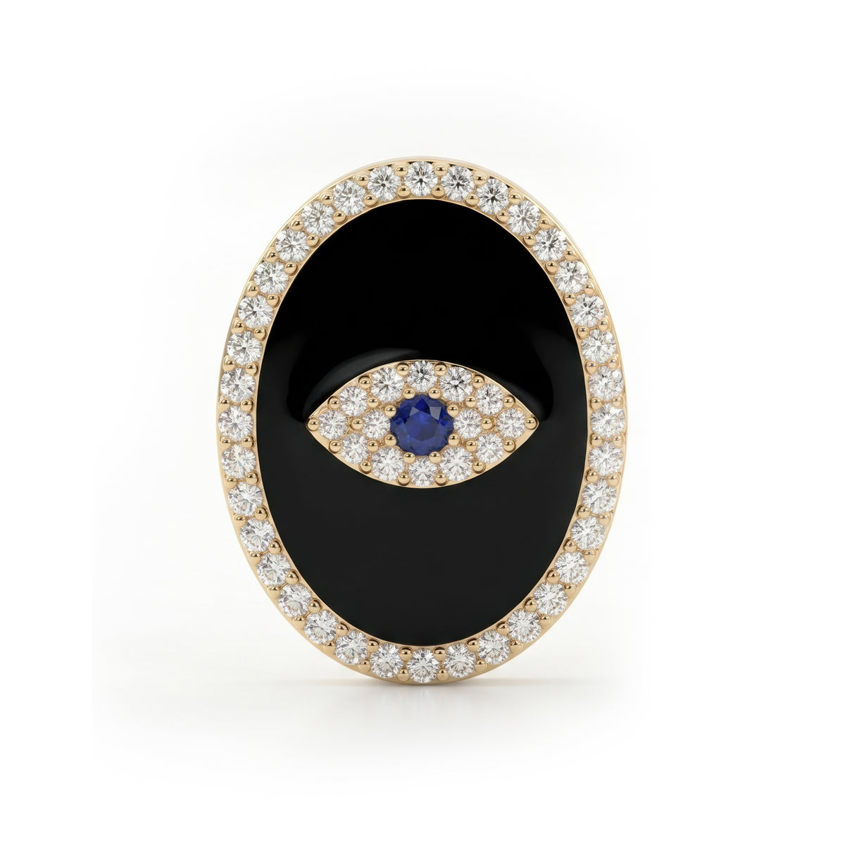 Noir Enamel Oval Earrings
